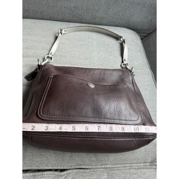 Coach 10132 Distressed Pebbled Leather Dark Brown Chelsea Shoulder Bag Y2K - Picture 10 of 15